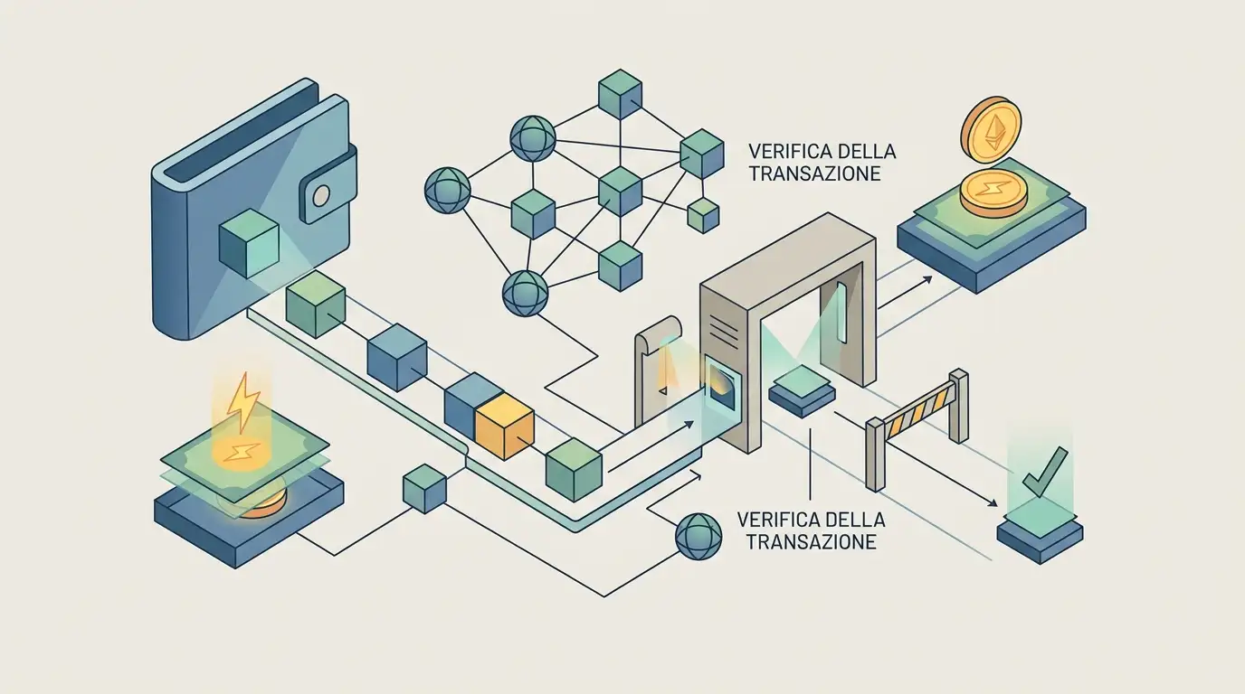 Wallet digitali, rete blockchain e passaggi da controllare prima di una transazione crypto